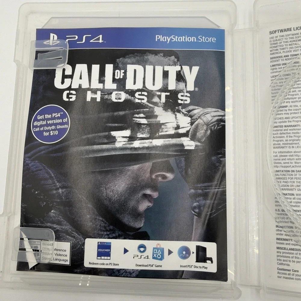 Call Of Duty Ghosts Activision Sony PlayStation 3 Video Game Case Manual Only